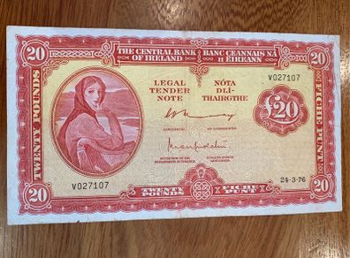 LADY LAVERY Rare Replacement Banknote 1976, V Prefix.