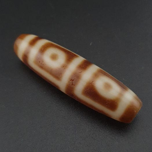 Antique 4 Eyes Himalayan Tibetan Agate Dzi Bead Amulet
