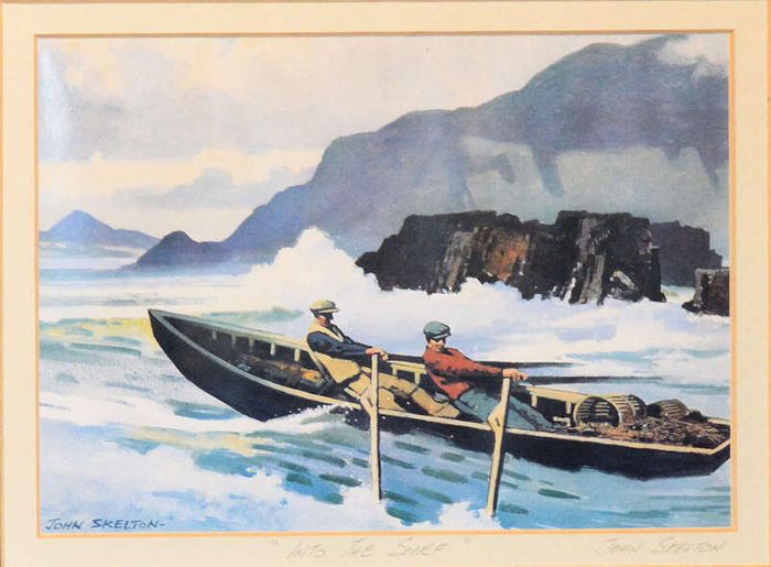 John Skelton Signed Print Into the Surf Framed