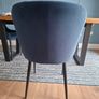 2x navy velvet dining chairs Image 3