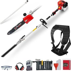 BU-KO 52cc Long Reach Petrol Hedge Trimmer and Pruner Saw with 75cm Extension Pole, Ultimate Garden Tool for Precision Cutting, Trim Hedges and Prune with Ease