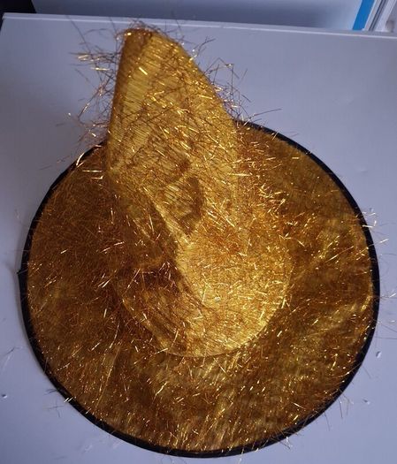Kids - Gold Tinsel Witches Shimmering Hat