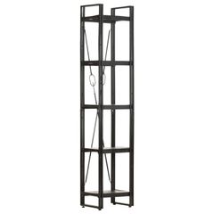 5-Tier Bookcase Black 40x30x180 cm Solid Mango Wood