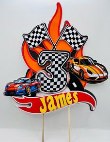 Custom hot wheels cake topper