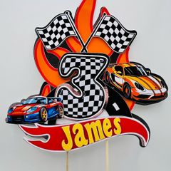 Custom hot wheels cake topper