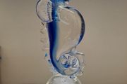 Blue Art Glass Seahorse Ornament
