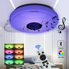 60W Smart LED Ceiling Light Lamp RGB Bluetooth Music Speaker Dimmable APP Remote