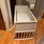 White Wooden Baby Cot / Crib with Mattress Image 2