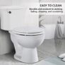 White Wooden Toilet Seat Antibacterial Adjustable Hinges Toilet Seat Fits Never Slips for Bathroom with Soft Close and Quick Release for Easy Clean and Assembly (Soft Close, White) Image 7