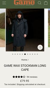Mens Game Wax Coat