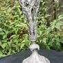 Vintage Art Nouveau Ornate Pierced Filigree Flower Vase Antique Silver Tone H-11" Image 3