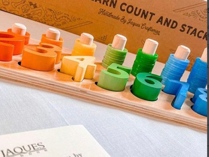 Jaques of London Wooden "Count & Stack" Montessori Educational Toy