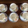 vintage 1950s Japanese hand painted lusterware 6 cups and saucers Image 2