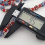 Antique Venetian Style Blue Skunk Eyes & Red Venetian WhiteHeart Glass Beads Necklace Image 4
