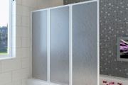 Shower Bath Screen Wall 141 x 132 cm 3 Panels Foldable