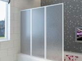 Shower Bath Screen Wall 117 x 120 cm 3 Panels Foldable
