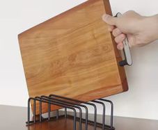 5 Tier Kitchen Cutting Board Rack, Carbon Steel Cutting Board Rack, Kitchen Pot Lid Storage Rack Kitchen Organizer And Storage