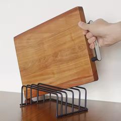 5 Tier Kitchen Cutting Board Rack, Carbon Steel Cutting Board Rack, Kitchen Pot Lid Storage Rack Kitchen Organizer And Storage