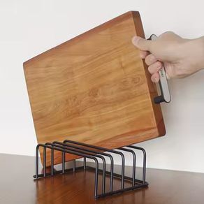 5 Tier Kitchen Cutting Board Rack, Carbon Steel Cutting Board Rack, Kitchen Pot Lid Storage Rack Kitchen Organizer And Storage