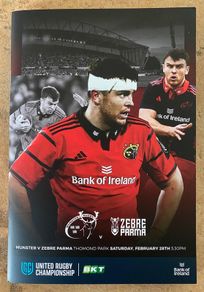2026 Munster Rugby v Zebre Parma - URC Programme