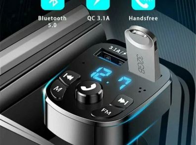 Bluetooth Car MP3 FM Wireless Transmitter Dual USB 3.1A Charger Kit Handsfree