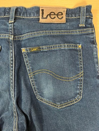 Lee Brooklyn Jeans Mens W33 L30.5 Blue Denim Regular Straight Zip Fly Cotton