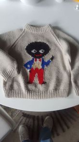 Vintage Robinson's jam logo hand knitted child's jumper 2yrs