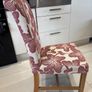Set of 4 Solid Wood & Fabric Dining Chairs Image 4