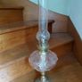 Antique French large pink glass oil lamp works Image 3