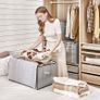 FREE SHIPPING Clothes Collapsible Storage Boxes with Lids, Wardrobe Organiser Large Moving Duvet Storage Bags with Reinforced Handles and Zip, Bedroom Underbed Storage, 4 Pack, Grey Image 3
