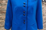 Electric blue ladies blazer with black button and trim detail size M/L Postage included