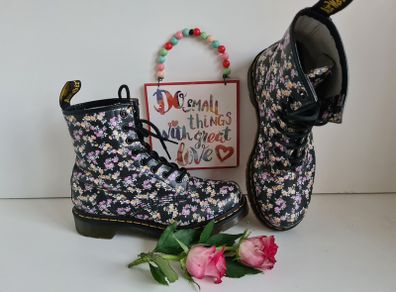 Dr Martens Pascal 1460 8 hole flowers floral ankle boots UK5 EU 38 US 7