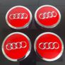4 x Red Audi 69mm Centre Caps - FREE POST Image 2