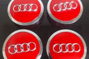4 x Red Audi 69mm Centre Caps - FREE POST