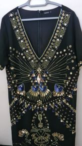 Black Sequin Mini Dress Size 20