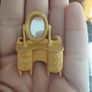 Rare Matte Gold Mirror Vanity Brooch, Vintage 1950. Image 5