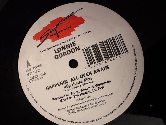 Lonnie Gordon Happenin All Over Again Original 1990 UK 12inch SUPET 159
