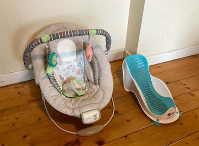 Comfort & Harmony Baby Bouncer + Angelcare Baby Bath Support Bundle
