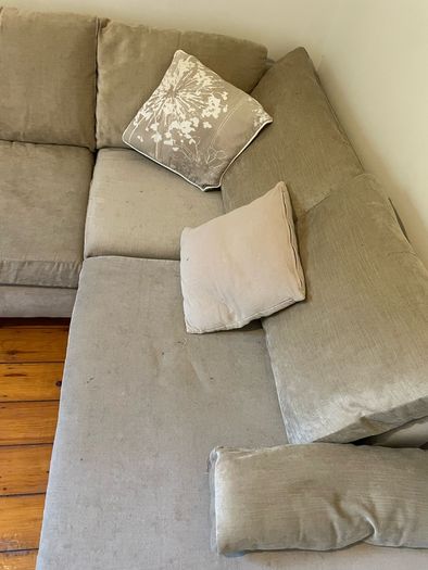 Light grey corner couch