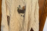 aran jumper as new pure wool unisex medium to large