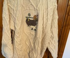 aran jumper as new pure wool unisex medium to large