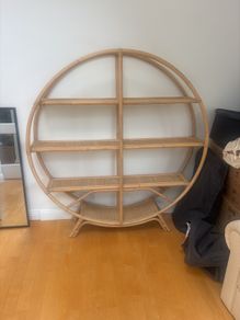 Rattan Hand Made Circular Bookshelf - Large