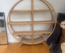 Rattan Hand Made Circular Bookshelf - Large