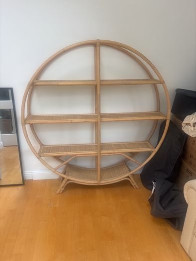 Rattan Hand Made Circular Bookshelf - Large