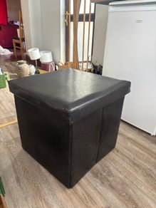 Free Black Leather Storage Cube/Stool x 2