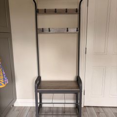 Coat Rack with Bench & Shoe Storage