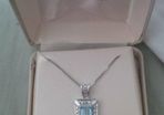 Brand New Genuine Blue Topaz Diamond Necklace