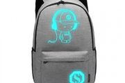 Glow in the dark backpack/school bag (Grey)