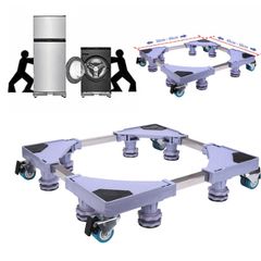 Mobile Base Fridge Stand Universal Mobile Roller Adjustable Movable Dolly Refrigerator Rack