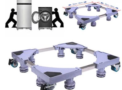 Mobile Base Fridge Stand Universal Mobile Roller Adjustable Movable Dolly Refrigerator Rack